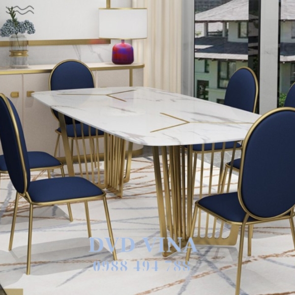 BÀN ĂN INOX MẠ VÀNG 