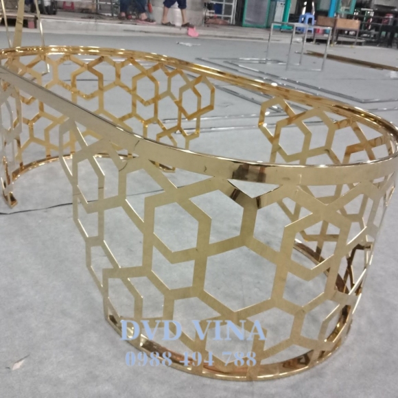 BÀN TRÀ INOX MẠ VÀNG